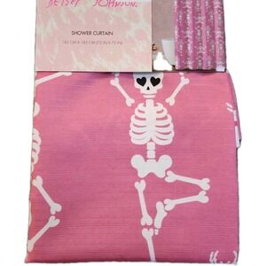 New Adorable Betsey Johnson Skeleton Yoga Poses Fabric Shower Curtain